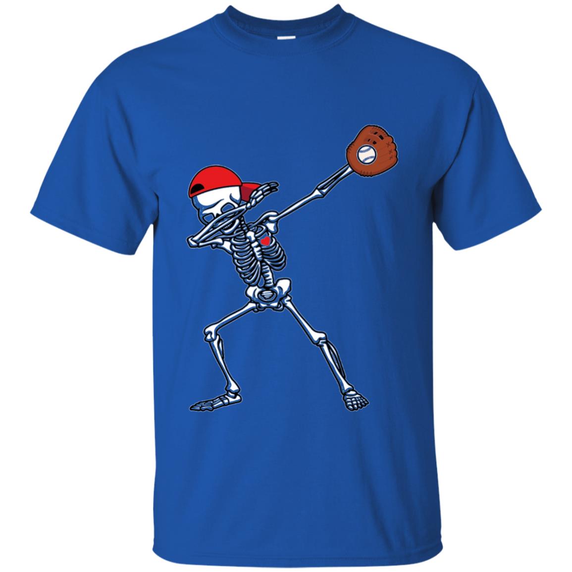 Dabbing Skeleton Baseball Lover T-shirt Royal