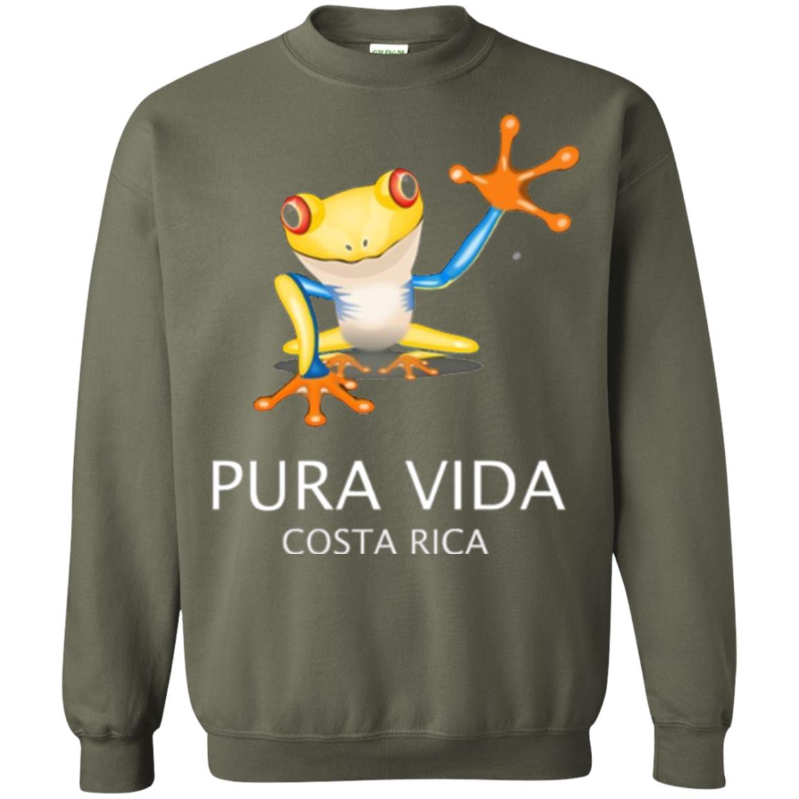 Tree Frog T-shirt Pura Vida Costa Rica T-shirt Military Green