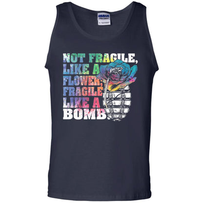 Not Fragile Like A Flower Fragile Like A Bomb T-shirt Navy