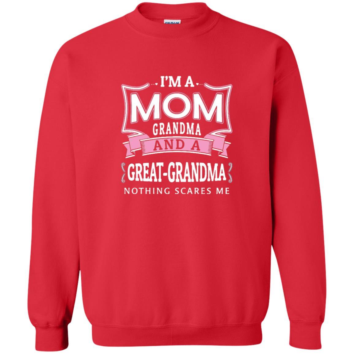 Nana T-shirt Nothing Scares Me I'm Mom Grandma Red