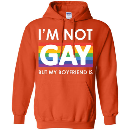 I_m Not Gay But My Boyfriend Is Lgbt Shirt Orange