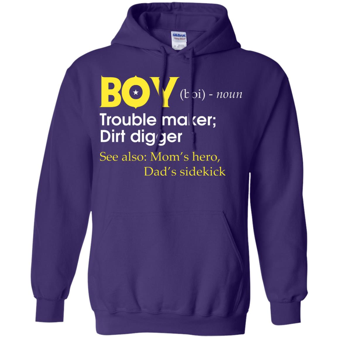 Boy Definition Trouble Maker Dirt Digger Shirt Purple