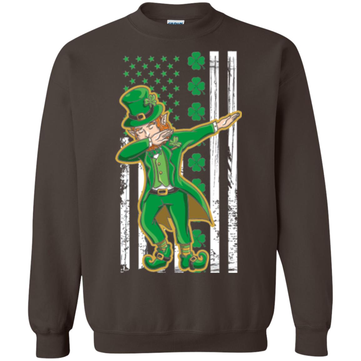Dabbing Leprechaun St. Patrick's Day T-shirt Dark Chocolate