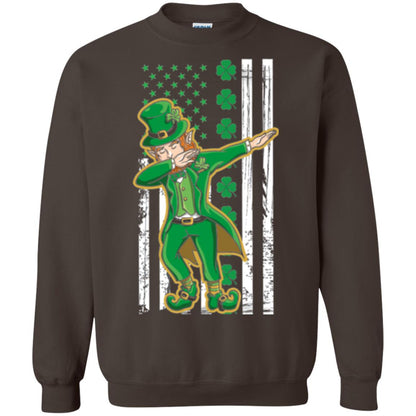 Dabbing Leprechaun St. Patrick's Day T-shirt Dark Chocolate
