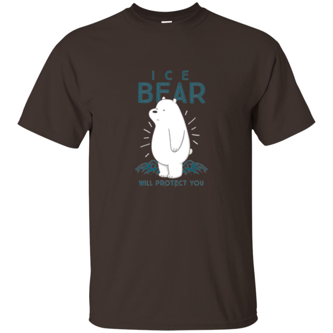Ice Bear Will Protect You T-shirt Dark Chocolate