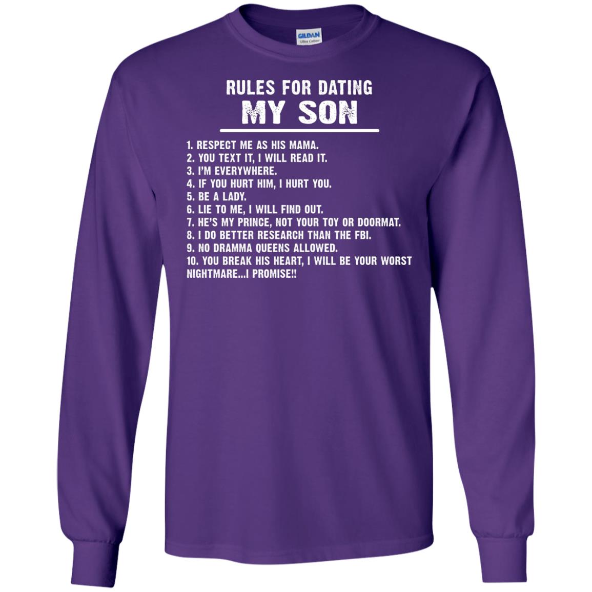 Rules For Dating My Son Daddy Shirt Purple