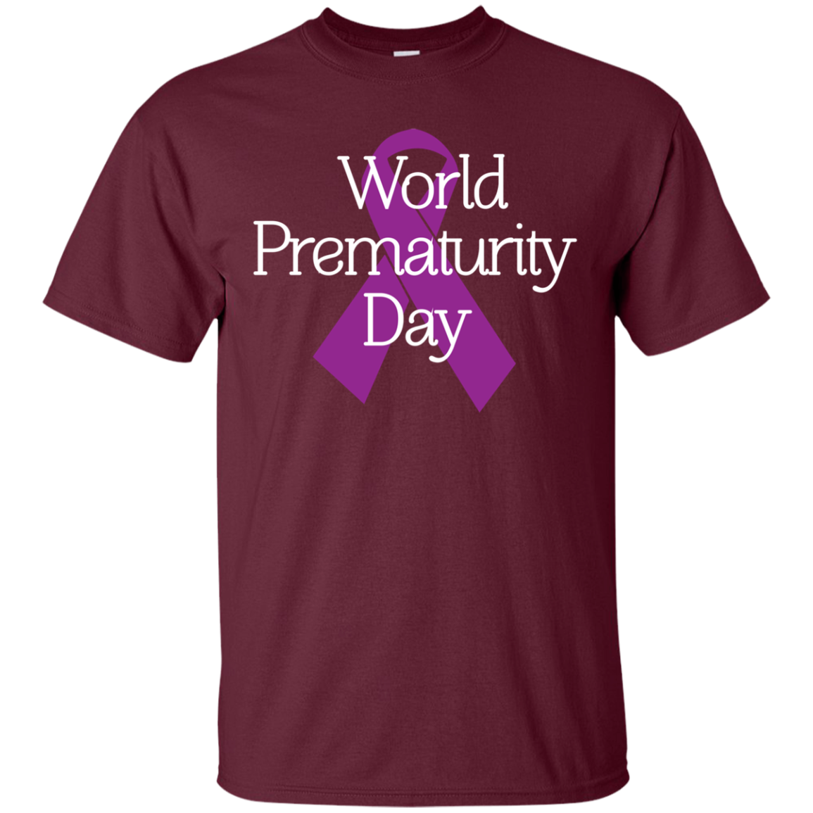 Cancer Awareness T-shirt World Prematurity Day T-shirt Maroon
