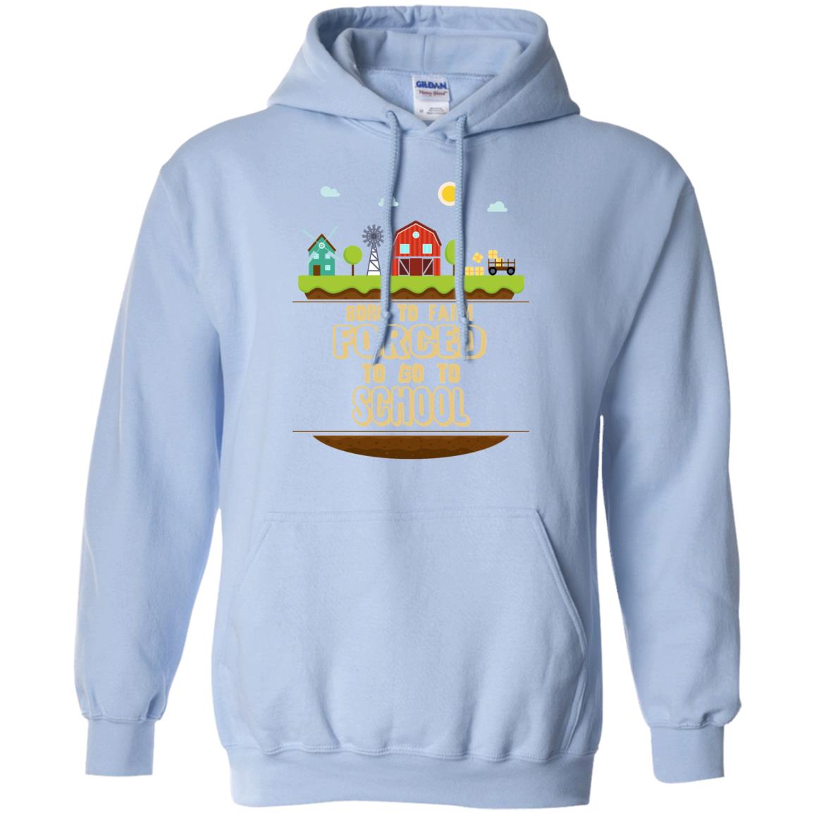 Born To Farm Forced To Go To School Farmer First Day Of School Shirt Light Blue
