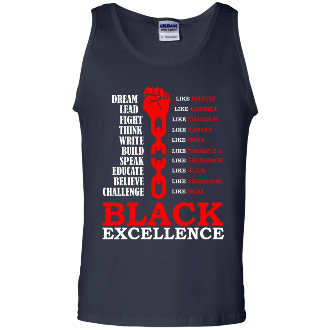 Black Excellence Black Af Proud African American T-shirt Navy