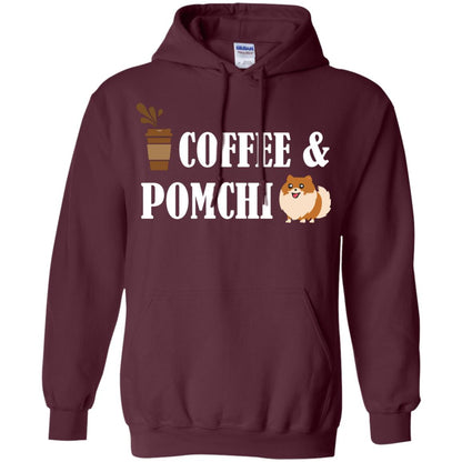 Coffee And Pomchi Lover Shirt Maroon
