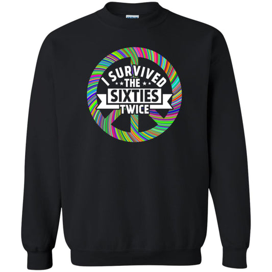 I Survived The Sixties Twice Peace Symbol Birthday Gift Shirt Black