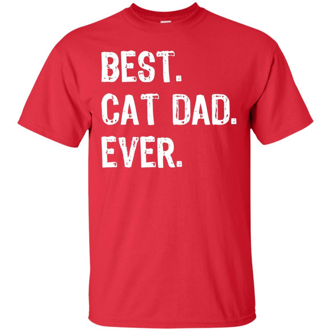 Cat Lover T-shirt Best Cat Dad Ever Red