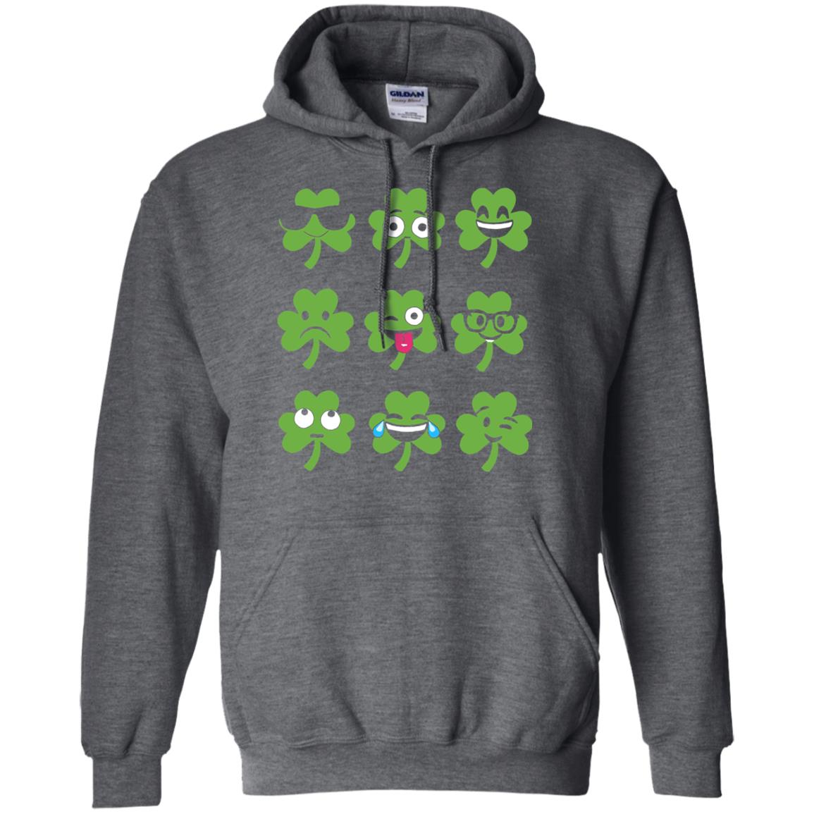 Emoji Shamrock St. Patrick_s Day T-shirt Dark Heather
