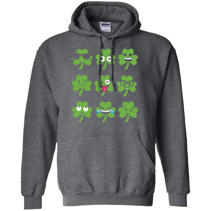 Emoji Shamrock St. Patrick_s Day T-shirt Dark Heather