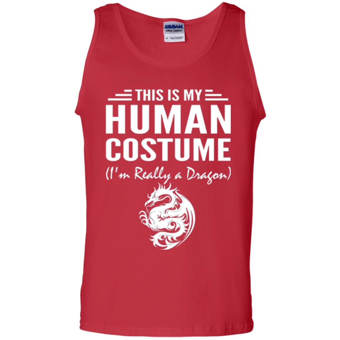 Dargon T-shirt This Is My Human Costume I_m Really A Dragon Red