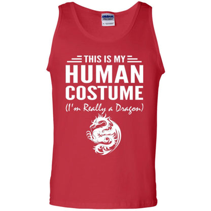 Dargon T-shirt This Is My Human Costume I_m Really A Dragon Red