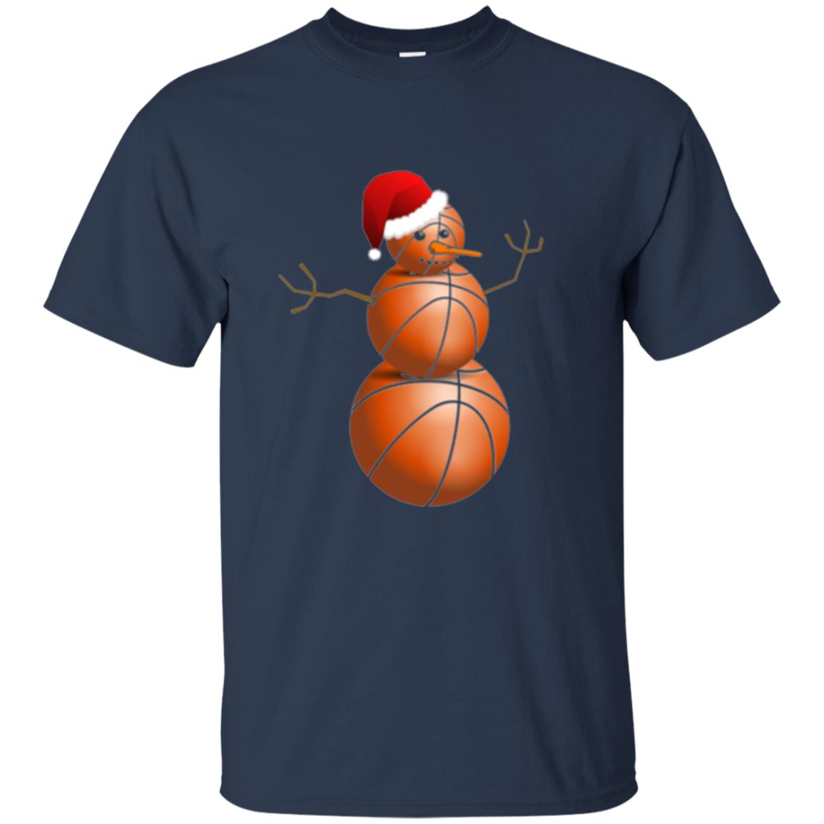 Christmas T-shirt Basketball Snowman Navy