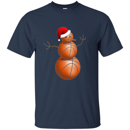 Christmas T-shirt Basketball Snowman Navy
