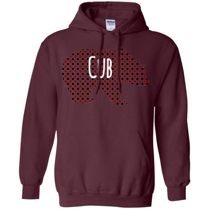 Family Christmas T-shirt Red Plaid Cub Bear Maroon