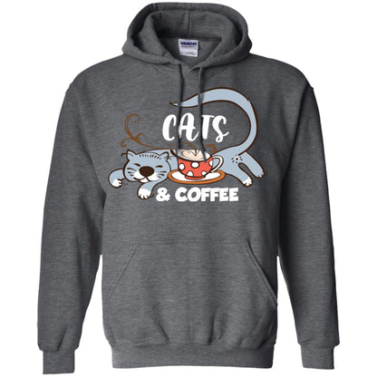 A Good Day Start With Cat And Coffee Cat Lover T-shirt Dark Heather