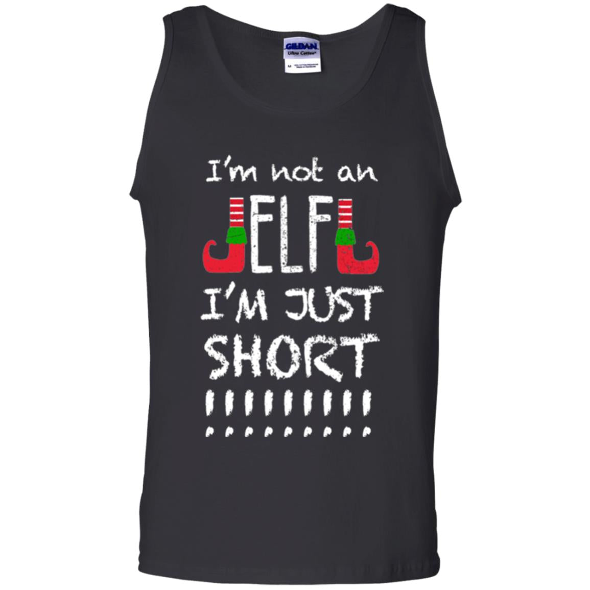 Christmas T-shirt I_m Not An Elf I_m Just Short Black