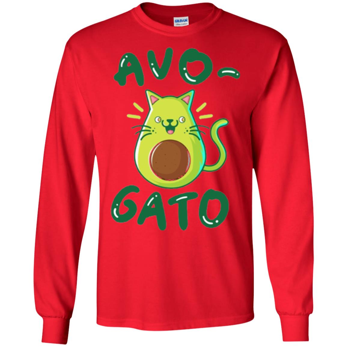 Cat Lovers T-shirt Avocado Avogato Red