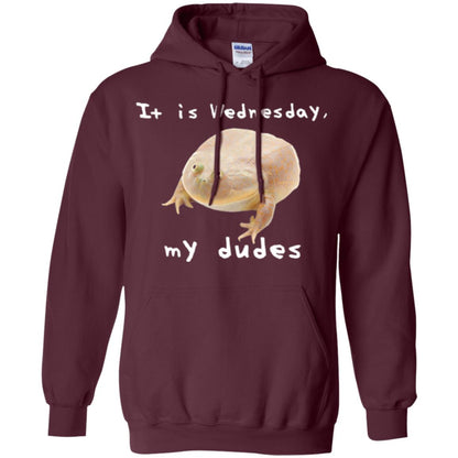 Funny Frog T-shirt It Is Wednesday My Dudes Maroon