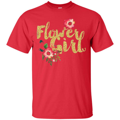 Flower Girl Bridesmaid Wedding Reception T-shirt Red