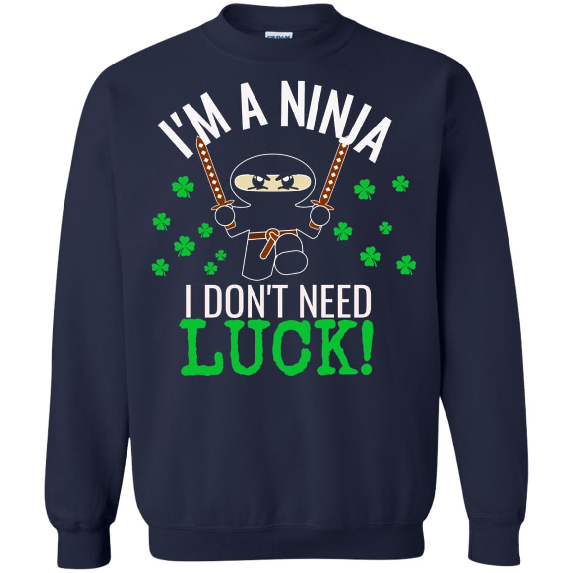Ninja Luck Green St. Patrick_s Day T-shirt Navy