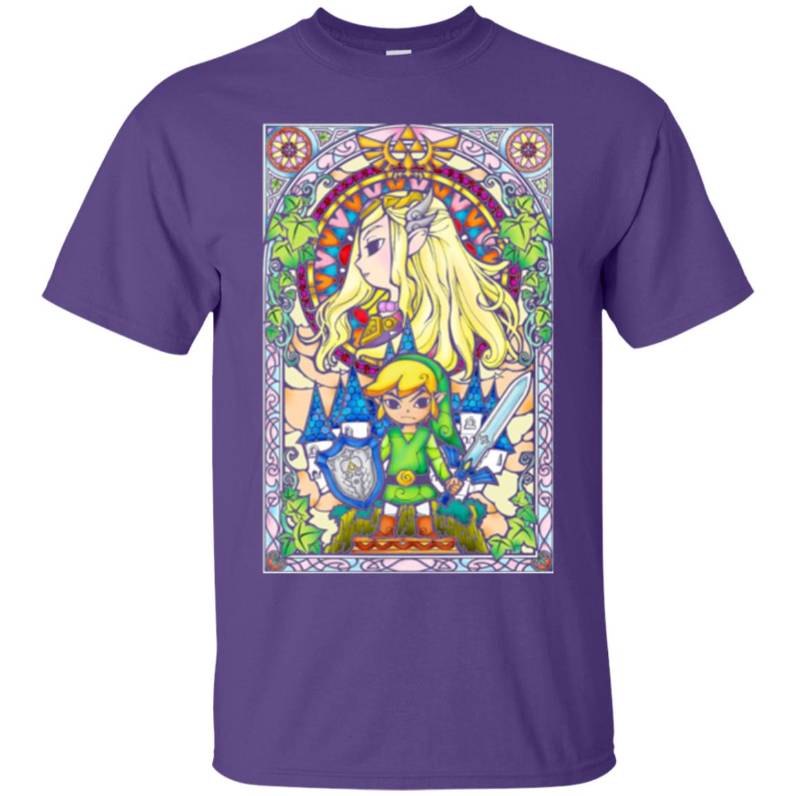 Nintendo Zelda Link T-shirt The Princess Stained Glass Purple