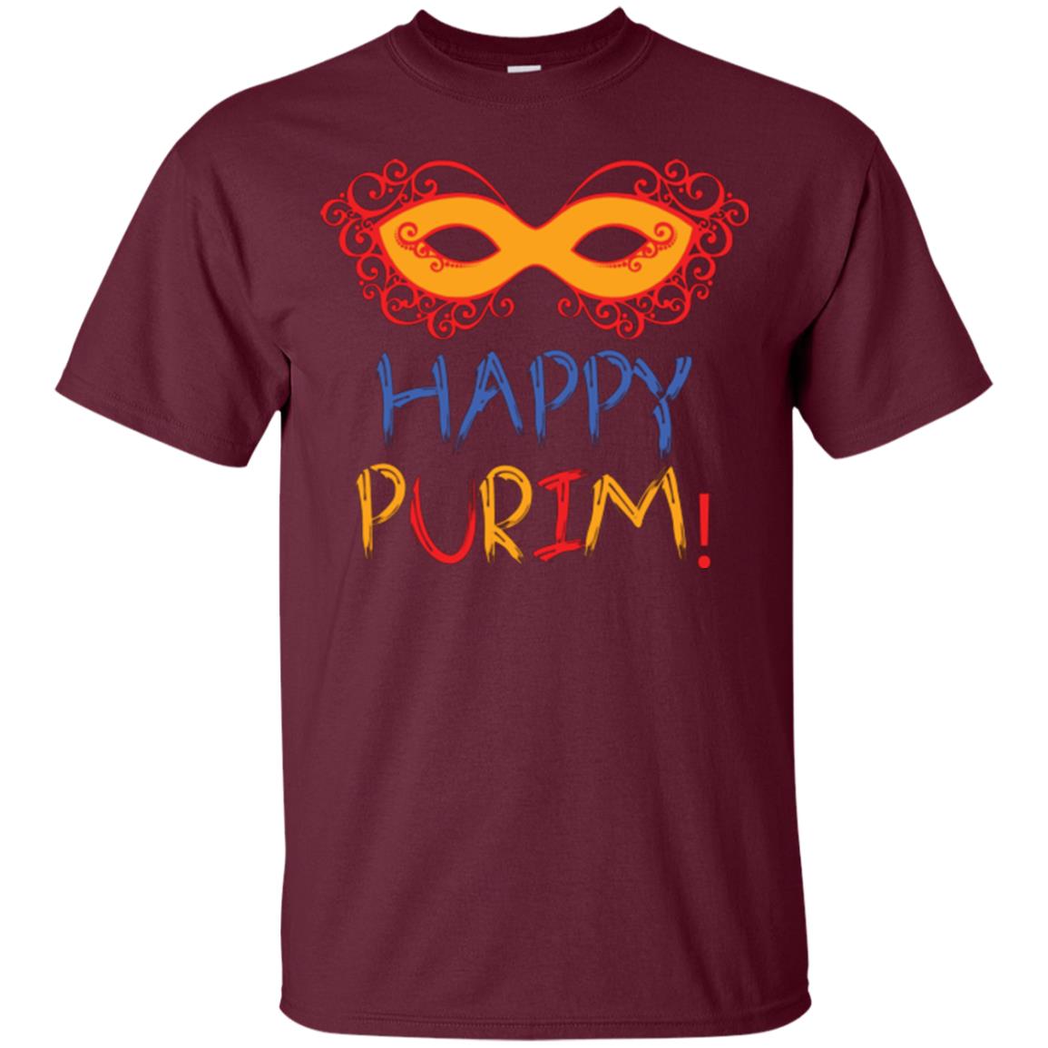 Purim Day T-shirt Happy Purim Maroon