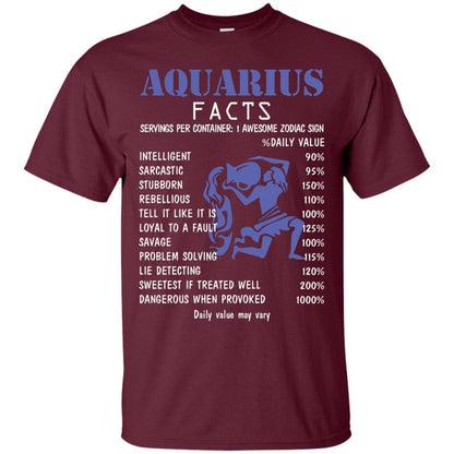 Aquarius Facts 1 Awesome Zodiac Sign Gift Shirt Fo Aquarius Horoscope Maroon