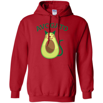 Avogato Avocado Cat Kitty Funny Meow T-shirt Red