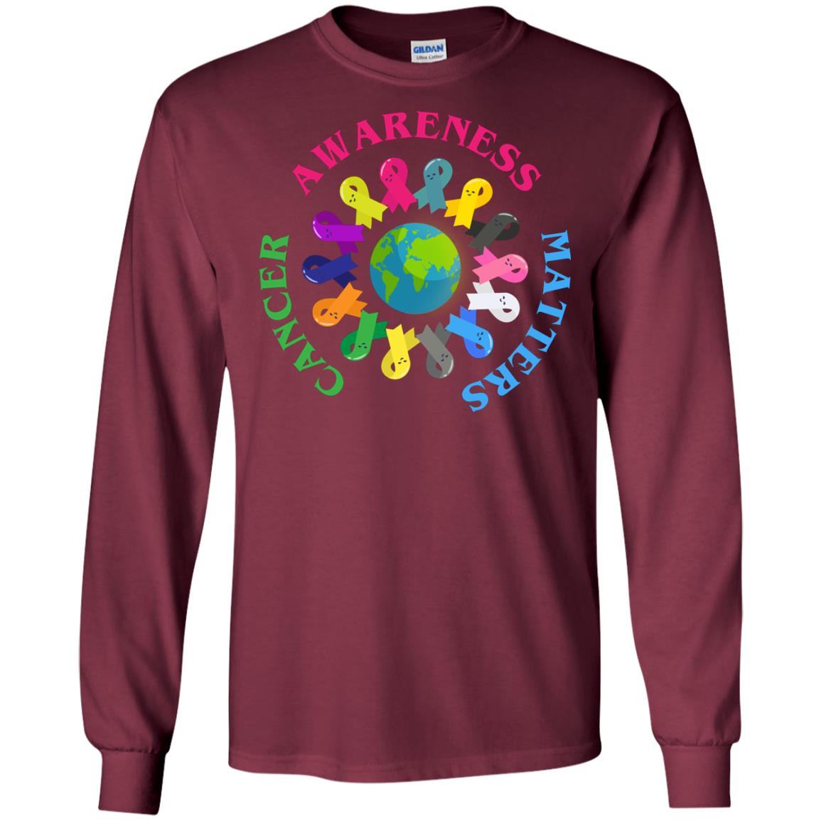 All Cancer Ribbons For All Cancer Awareness T-shirt Maroon