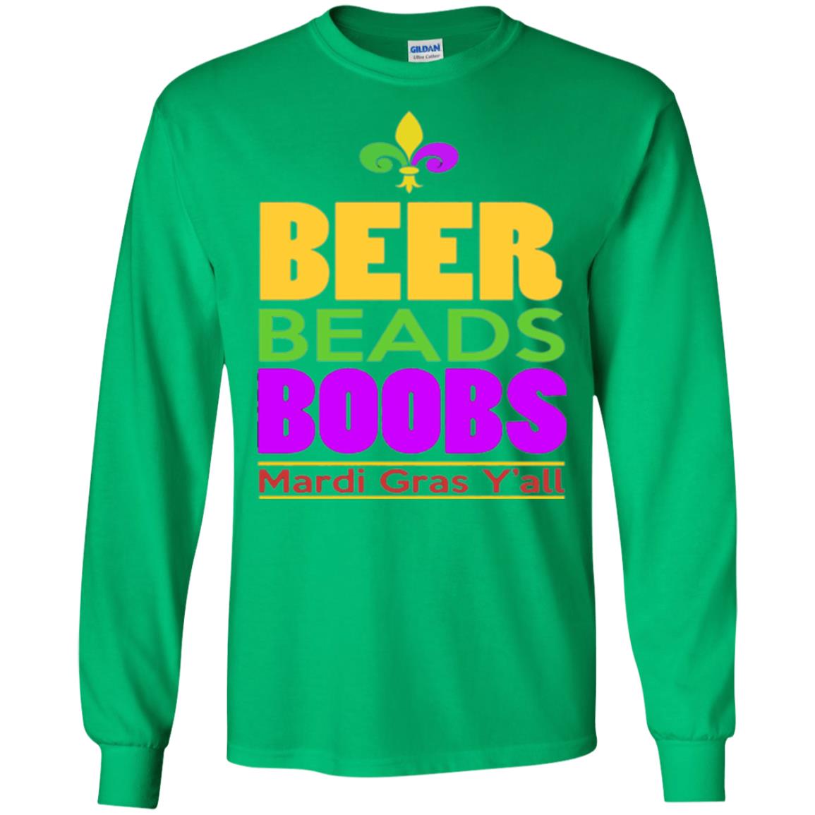Mardi Gras T-shirt Beer Beads Boobs Irish Green