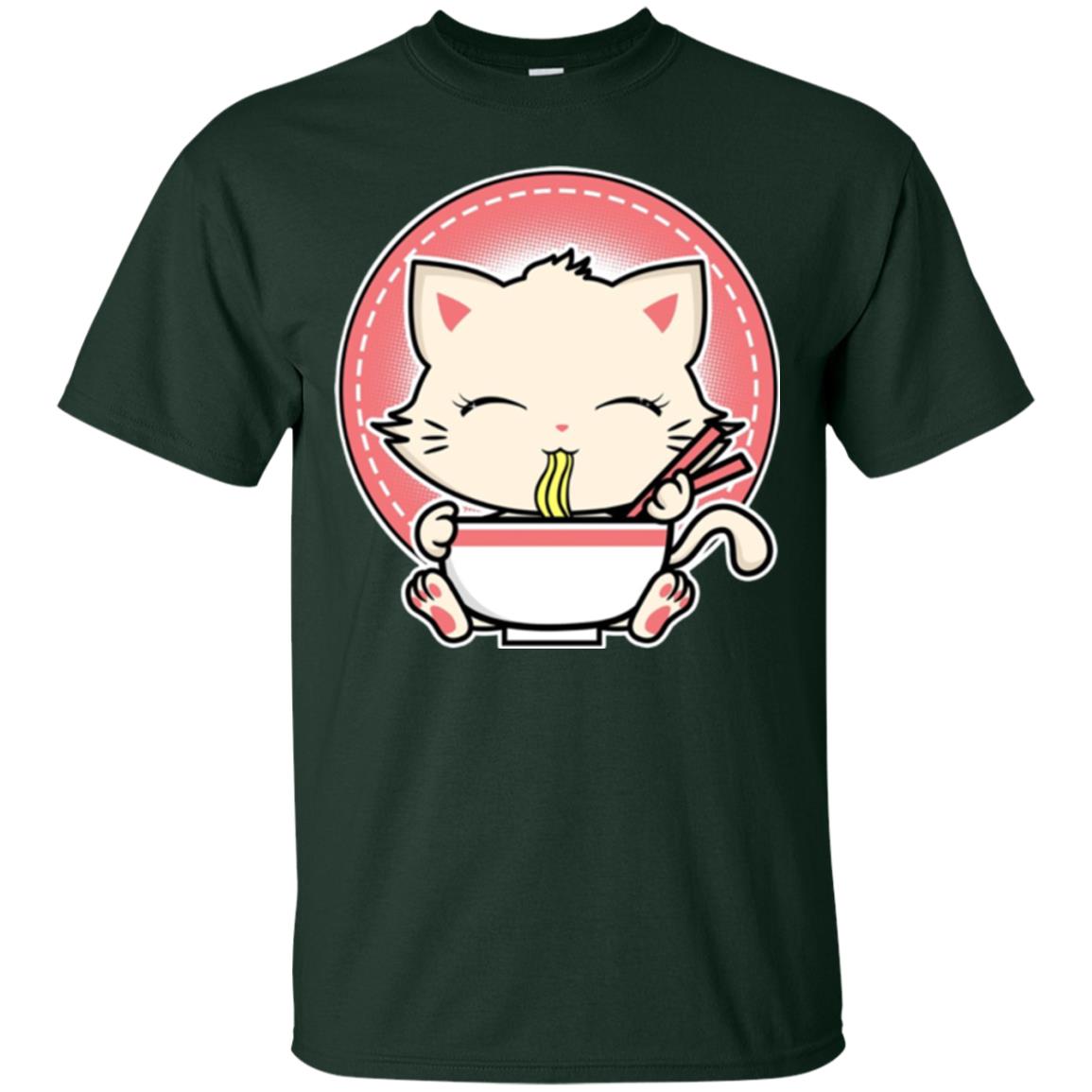 Kawaii Japanese Anime Cat Ramen T-shirt