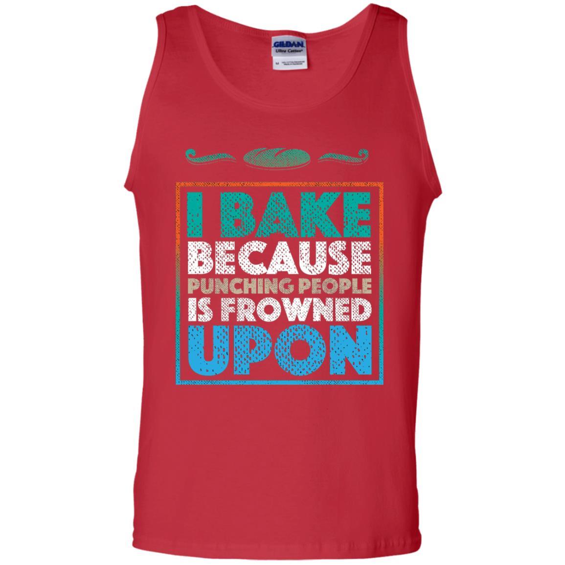 Baking Lovers T-shirt I Bake Because Punching People Is Frowned Upon Red