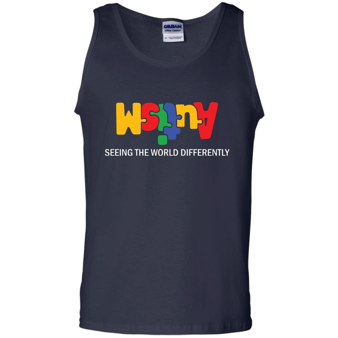 Autism Awareness T-shirt Seeing The World Differently Navy