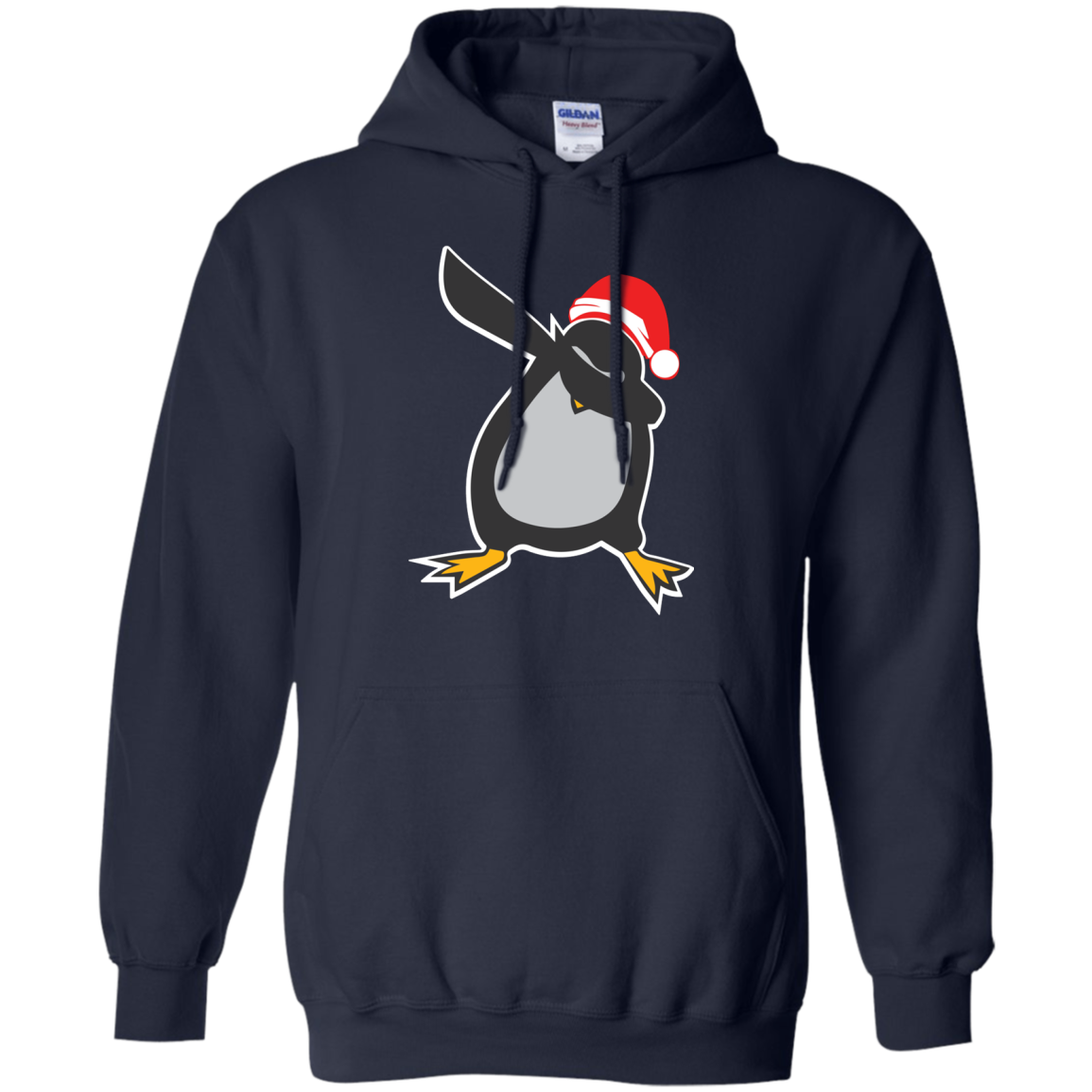 Christmas T-Shirt Dabbing Penguin Navy