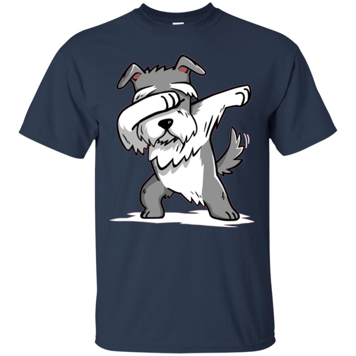 Dog Lover T-shirt Miniature Schnauzer Cute Dabbing Navy