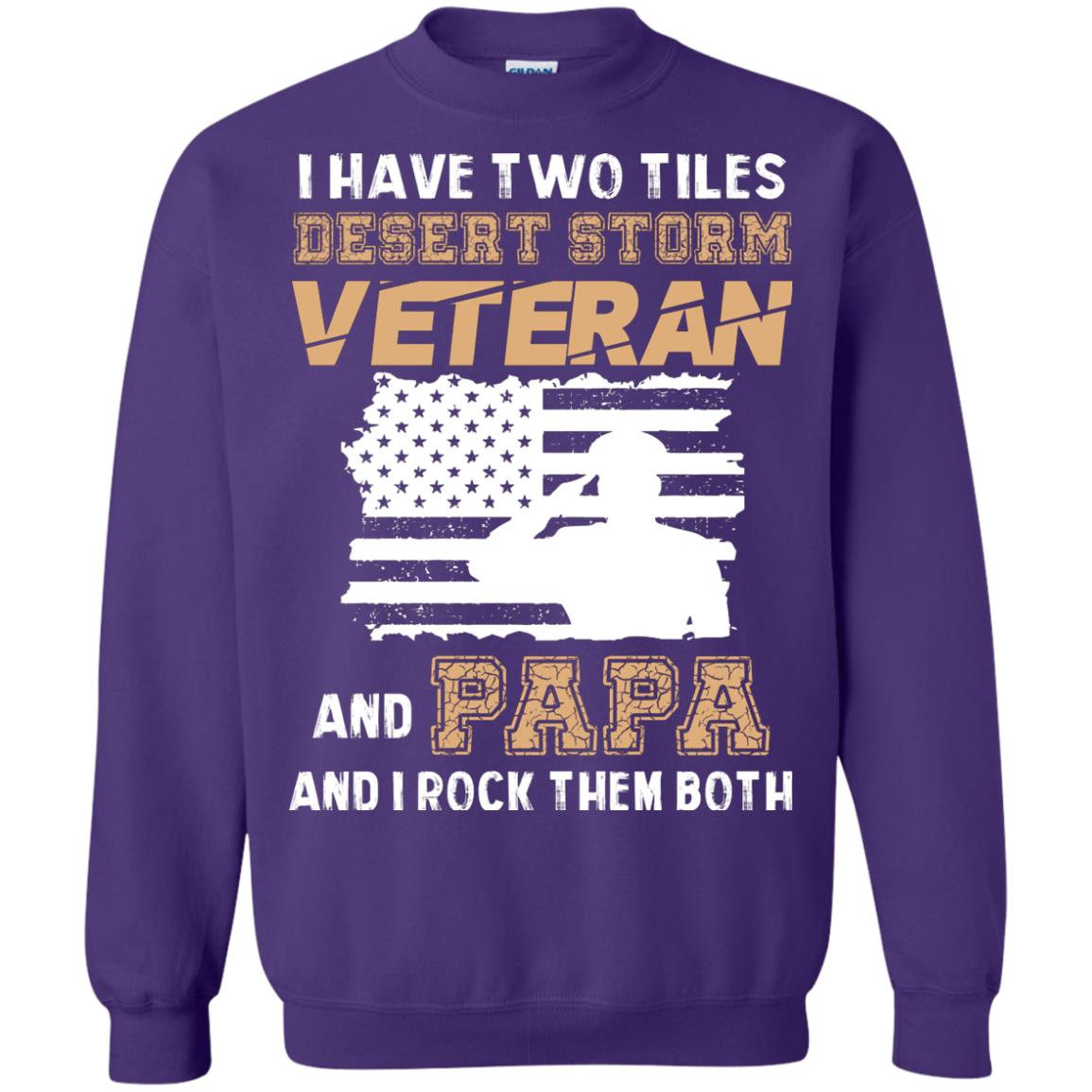 Veteran And Papa And I Rock Them Both Veteran Papa Shirt Purple