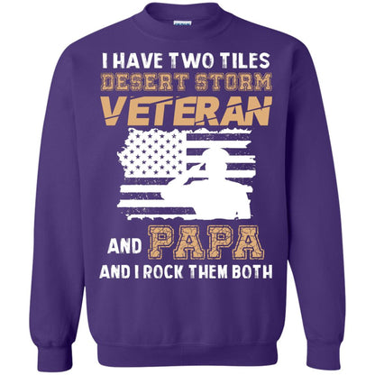 Veteran And Papa And I Rock Them Both Veteran Papa Shirt Purple