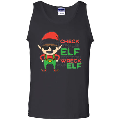 Christmas T-shirt Check Your Elf Before You Wreck Your Elf Black