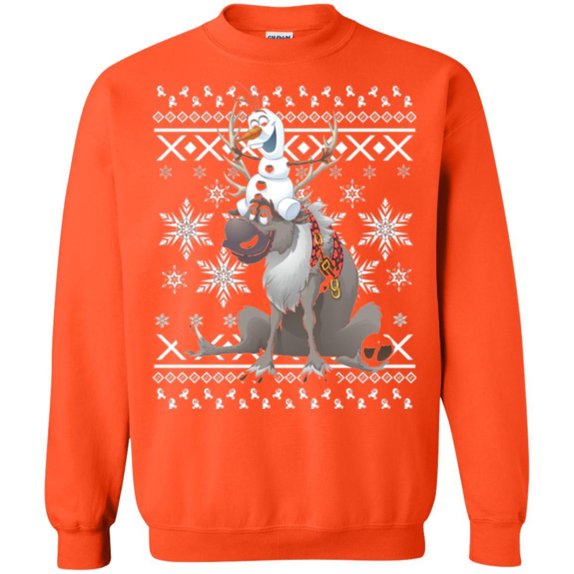 Film T-shirt Frozen Olaf Sven Riding Antler Orange