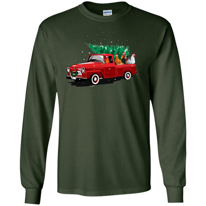 Chickens On Car Merry Christmas Gift Shirt For Mens Womens Forest Green