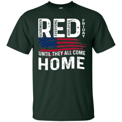 Nation Wear Red Day T-shirt Red Friday Until They All Come Home Forest