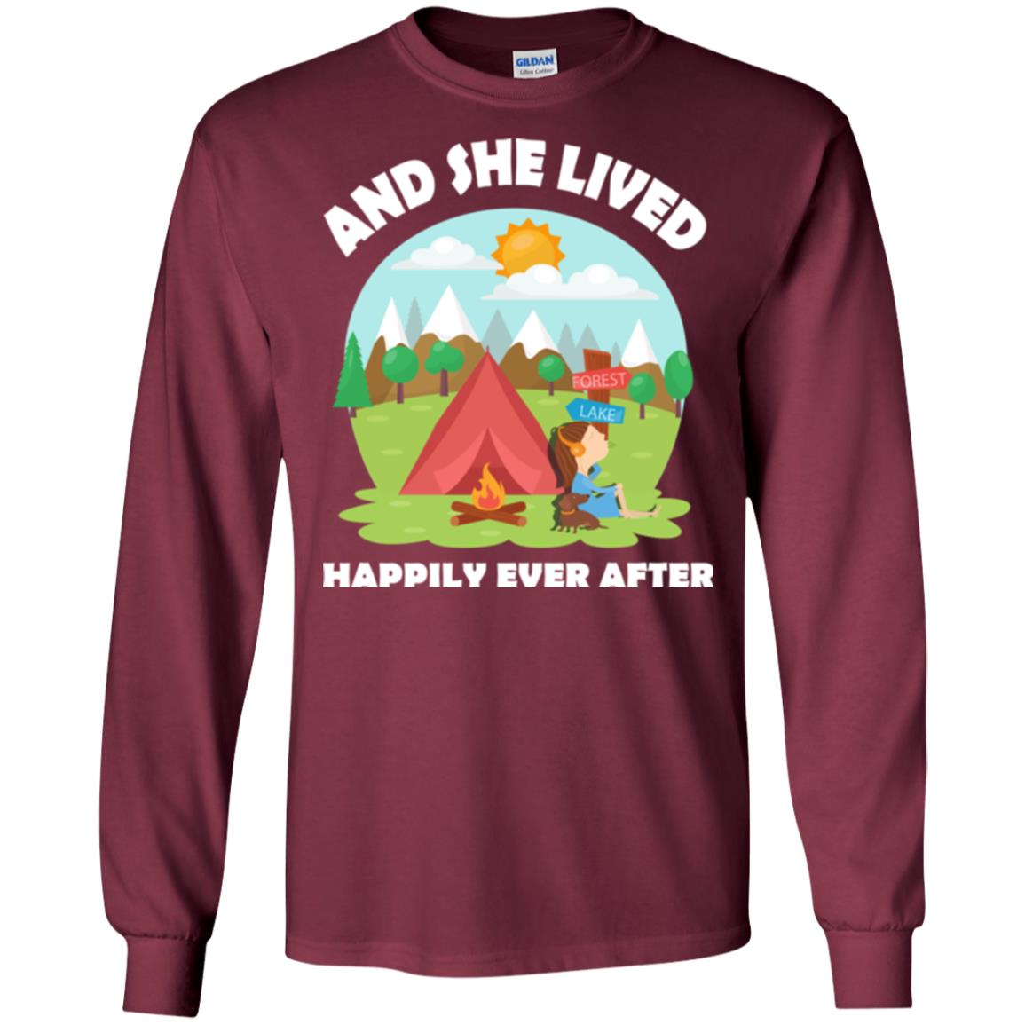 And She Lived Happily Ever After T-shirt Maroon
