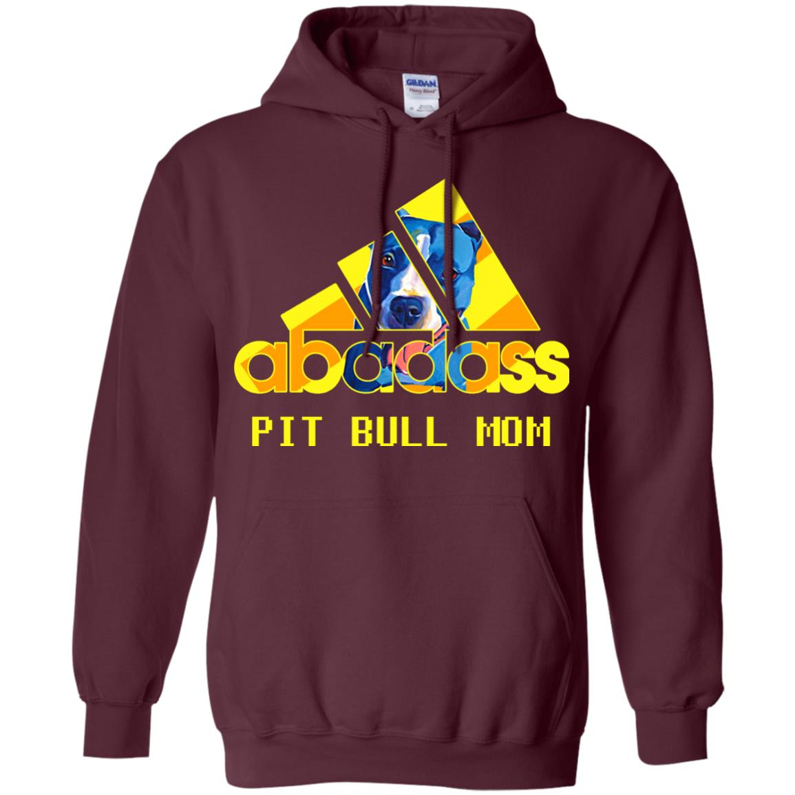 Abadass Pit Bull Mom Mommy Loves Pitbull Shirt Maroon