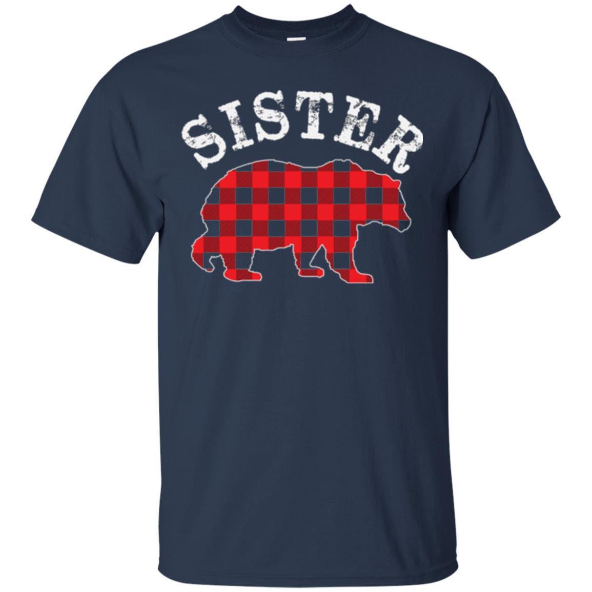 Family T-shirt Red Plaid Sister Bear Navy