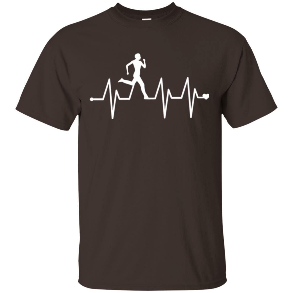 Running T-shirt Athletics Heartbeat Pulse Dark Chocolate